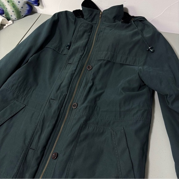 Westbound Women's Large Green Coat Lined Hooded Zip Button Winter FLAW - Picture 6 of 12